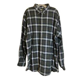LL Bean Men’s Sz XL Tall Black Plaid Flannel‎ Long Sleeve Button-Down Shirt